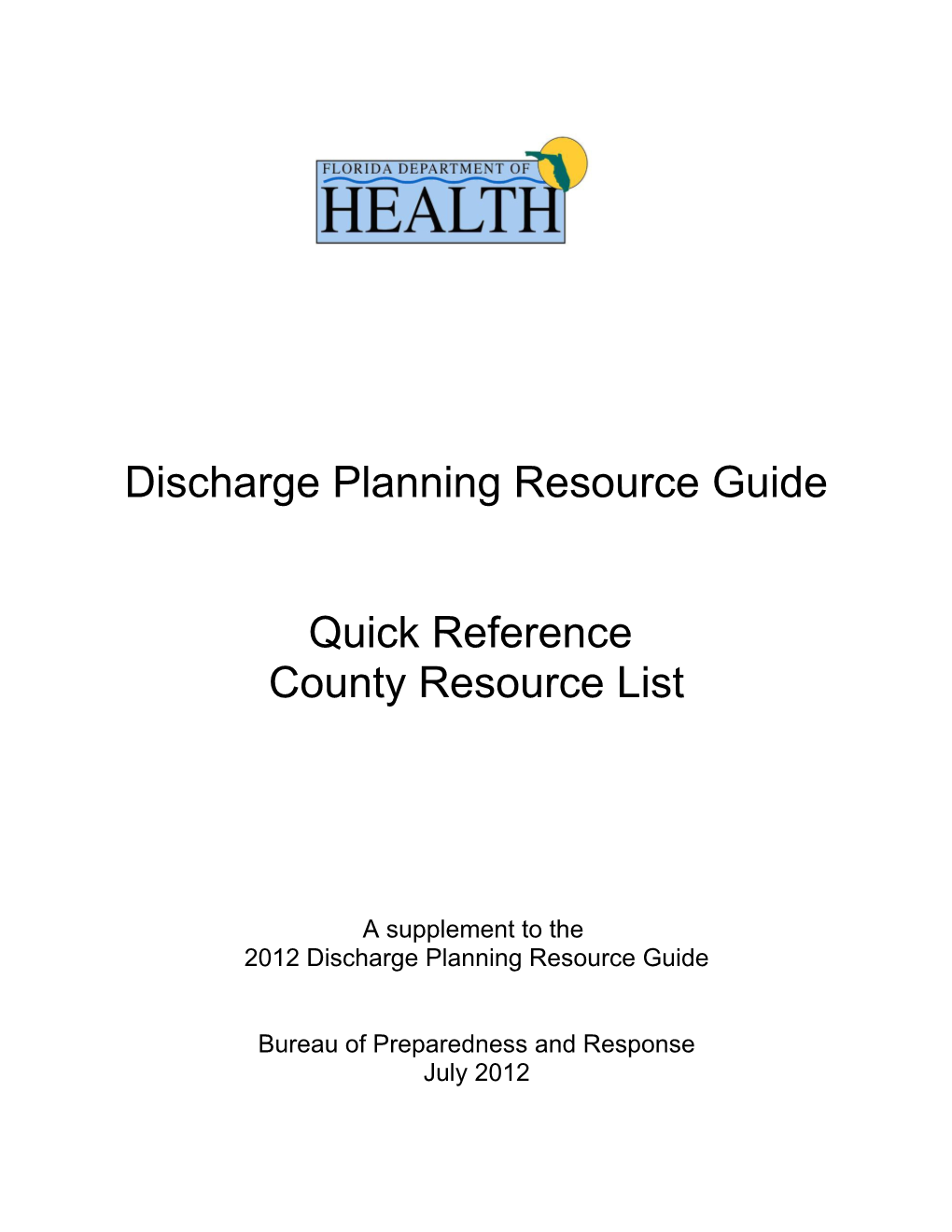 Discharge Planning Resource Guide