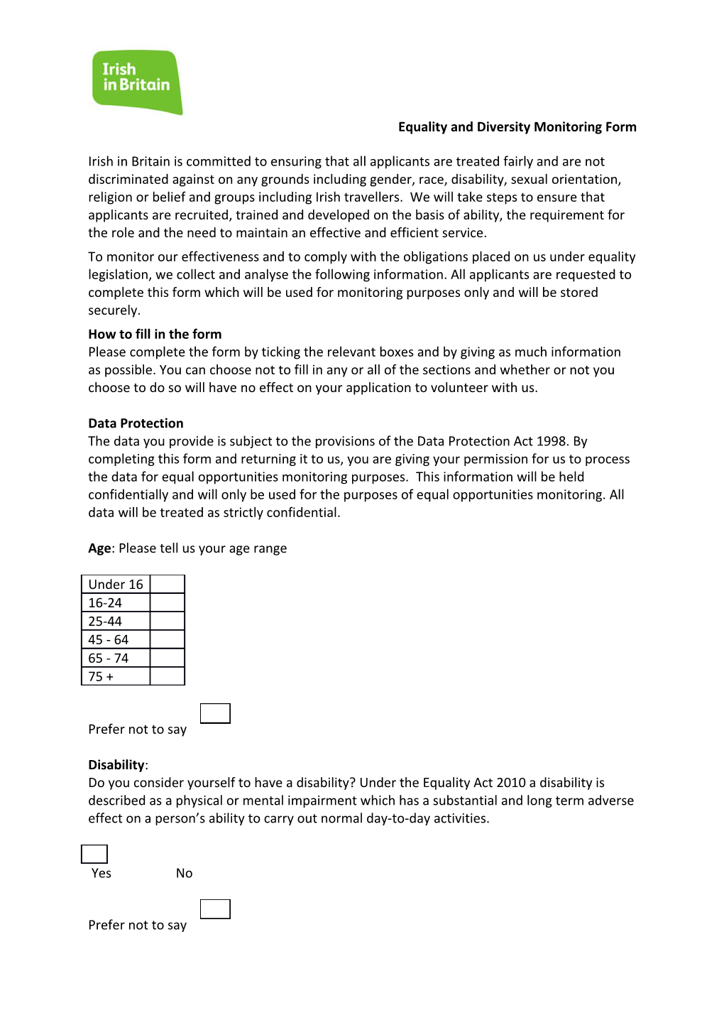 How to Fill in the Form