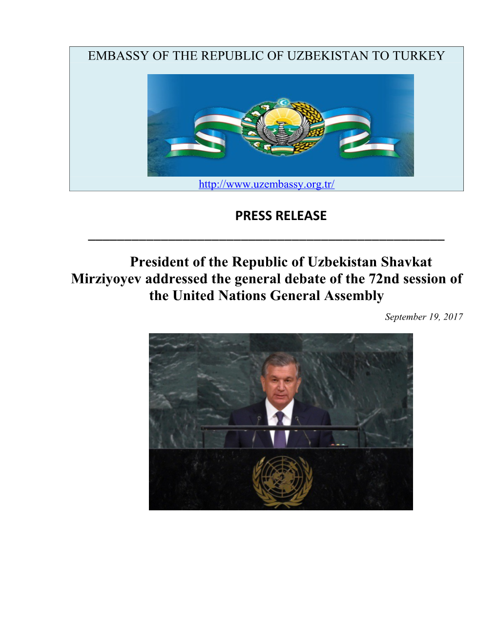 Embassy of the Republic of Uzbekistan to Turkey