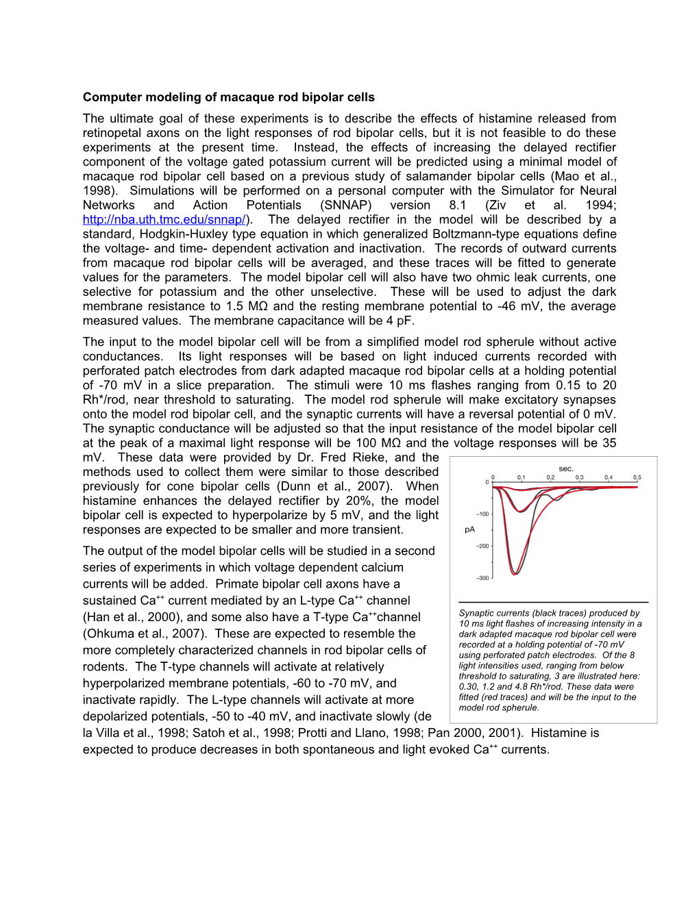 Computer Modeling of Macaque Rod Bipolar Cells