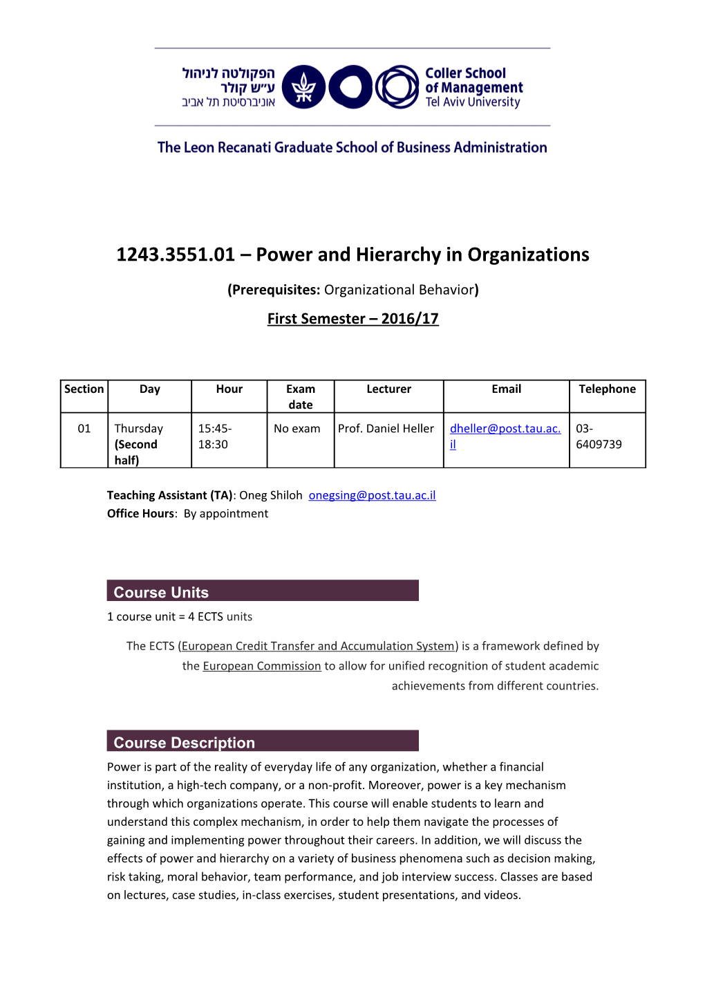 1243.3551.01 Power and Hierarchy in Organizations
