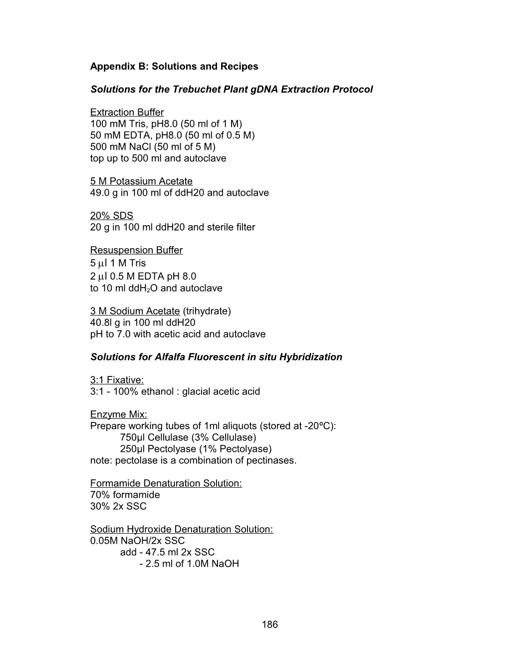 Solutions for the Trebuchet Plant Gdna Extraction Protocol