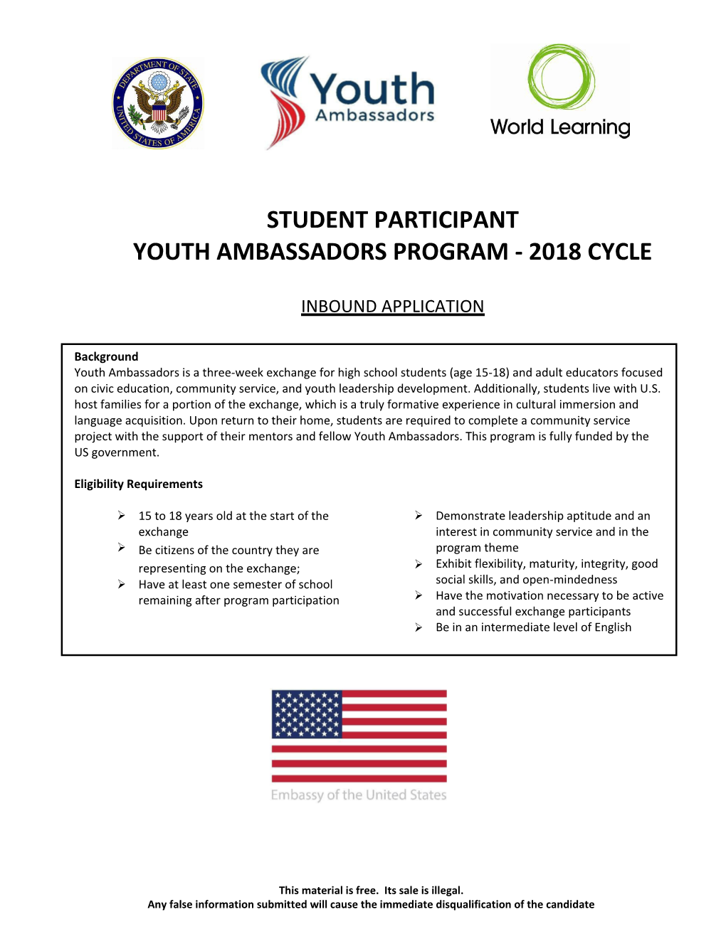 Youth Ambassadors Program - 2018 Cycle