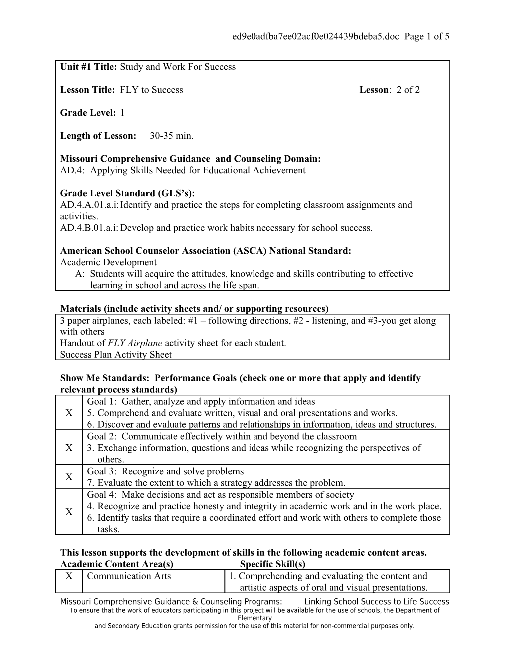 Unit 1 Title: Study and Work for Success