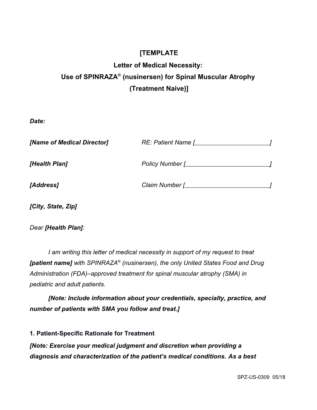 SIMPONI ARIA (Golimumab) Letter of Medical Necessity