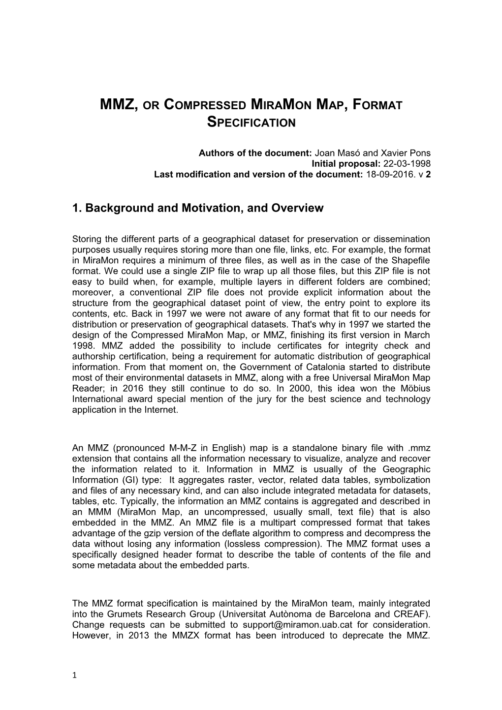 MMZ, Or Compressed Miramon Map, Format Specification