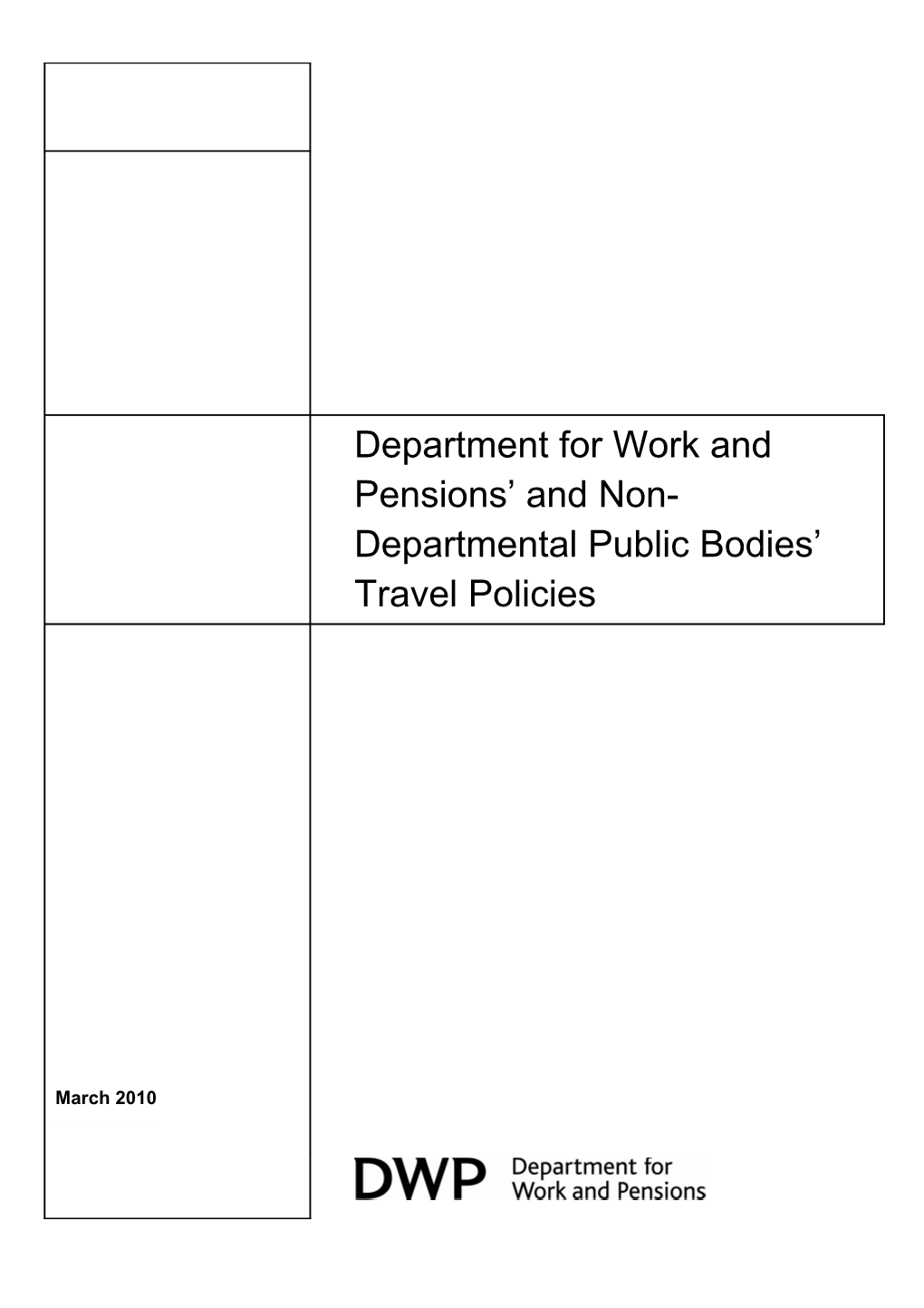 Department for Work and Pensions Report