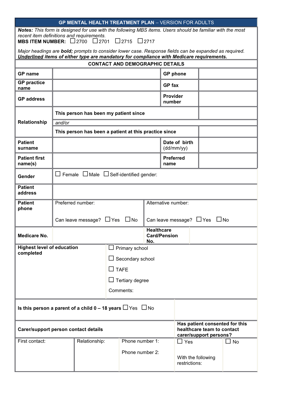 What Are the Patient S Current Mental Health Issues?