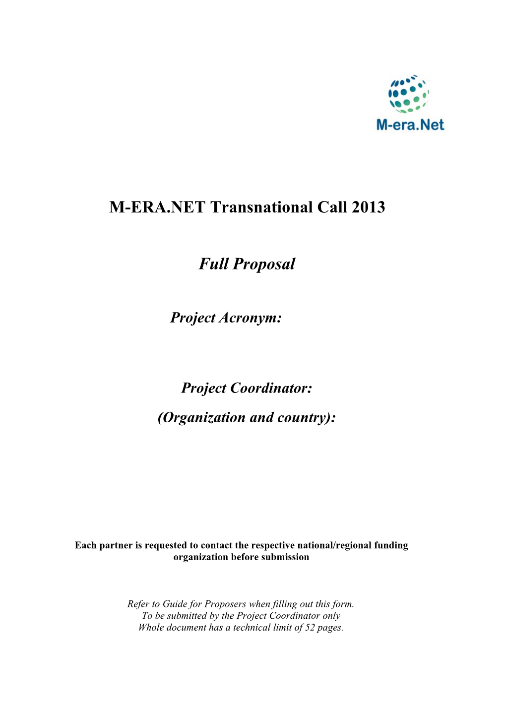 M-ERA.Nettransnational Call 2013