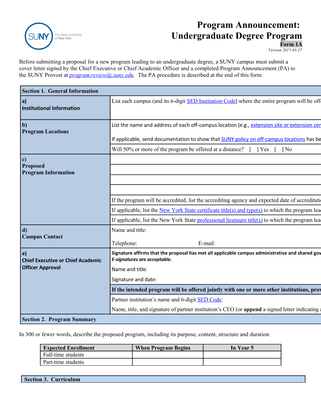 Undergraduate Degree Program