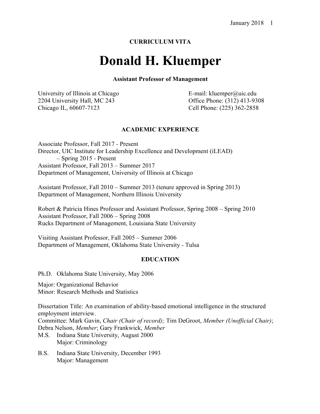 Donald H. Kluemper