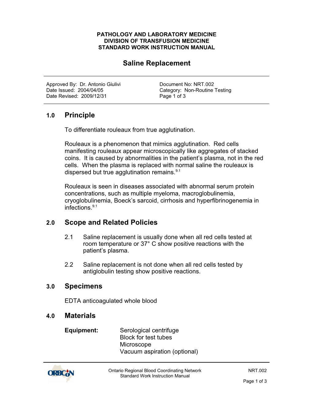 NRT.002 Saline Replacement