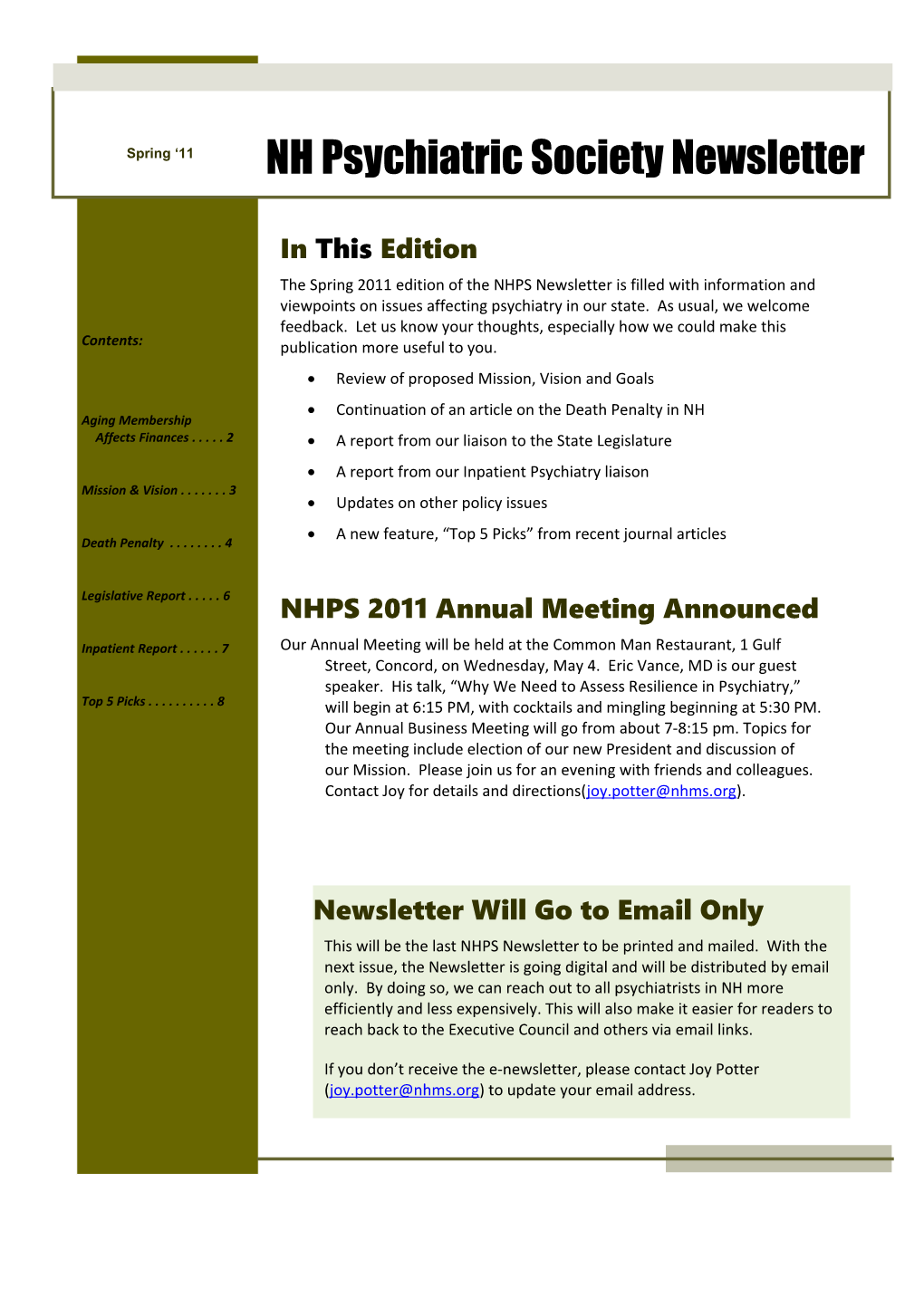 Defining the NHPS Mission