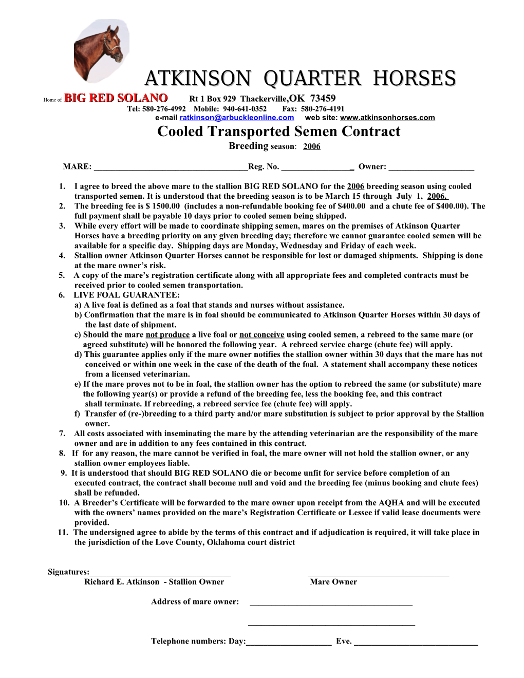 Atkinson Quarter Horses