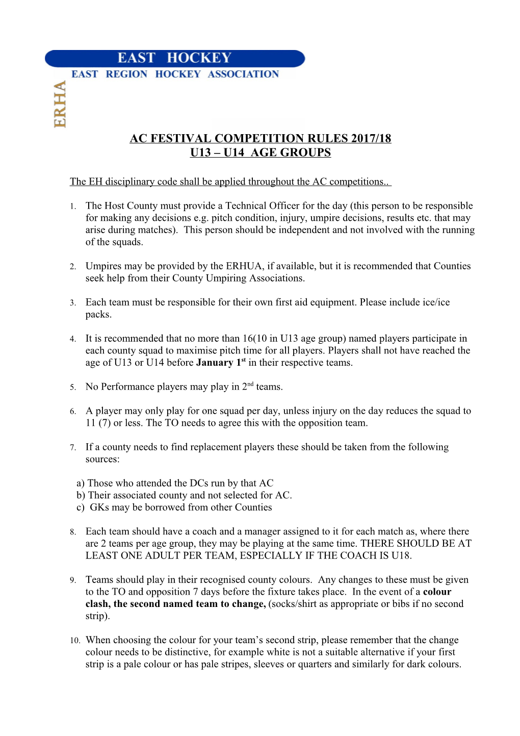 Ac Festivalcompetition Rules 2017/18