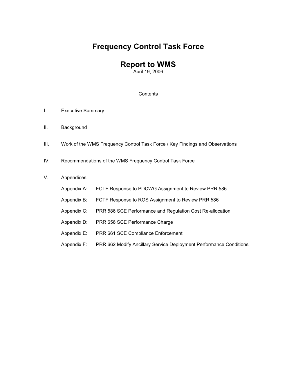 WMS Frequency Task Force