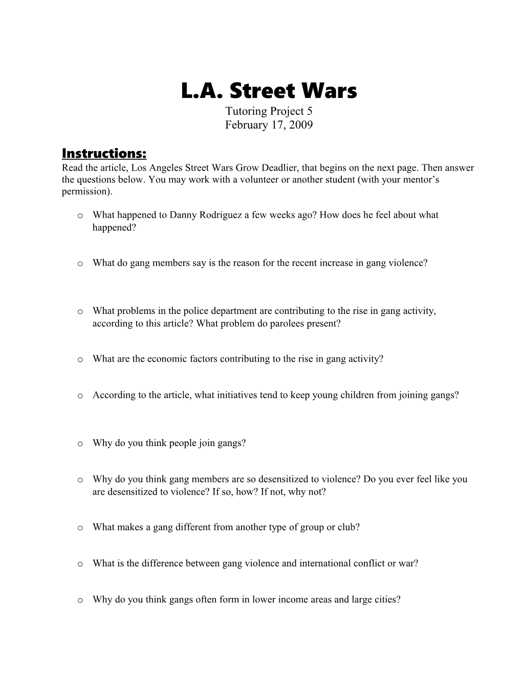 L.A. Street Wars