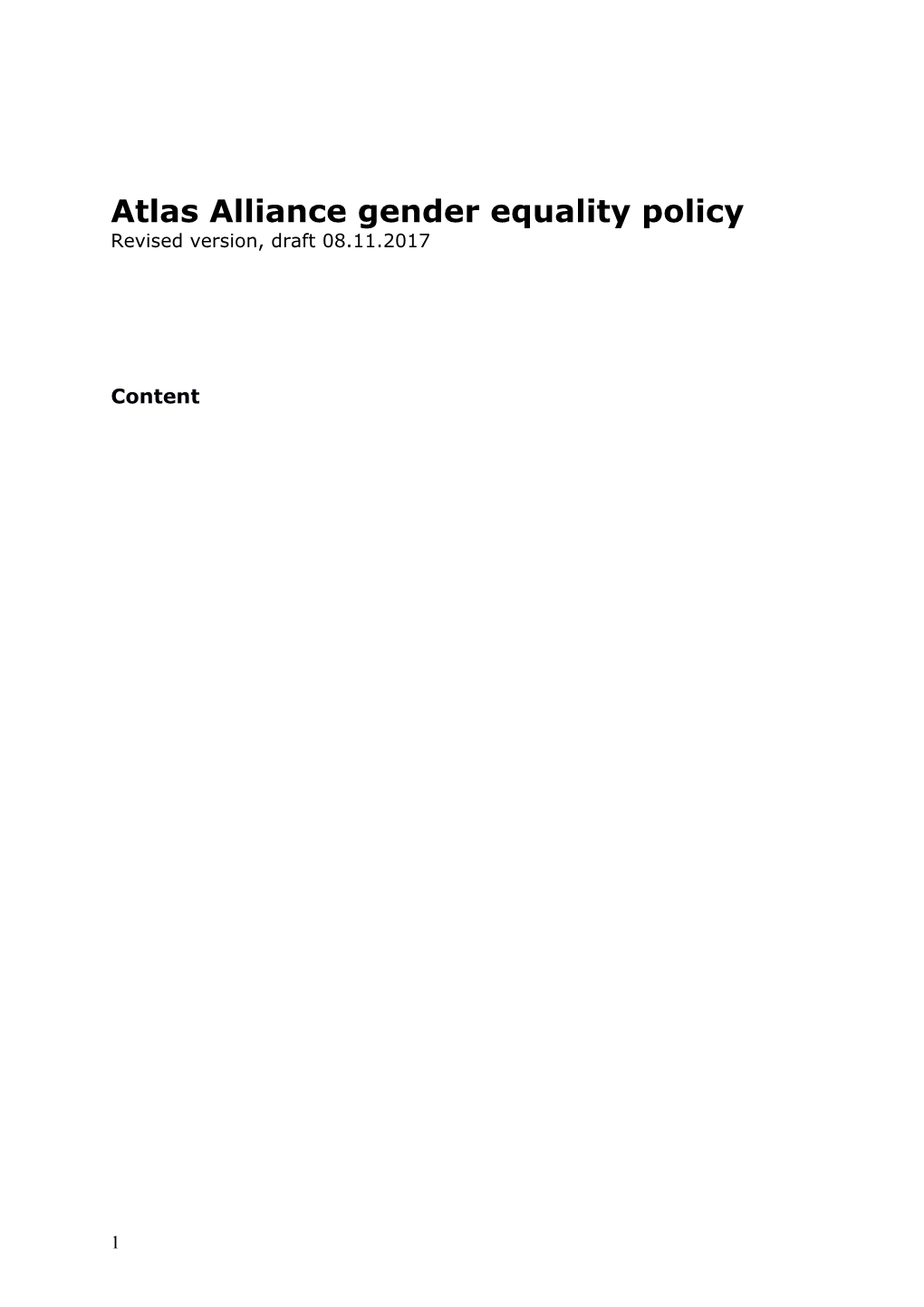 Atlas Alliance Gender Equalitypolicy