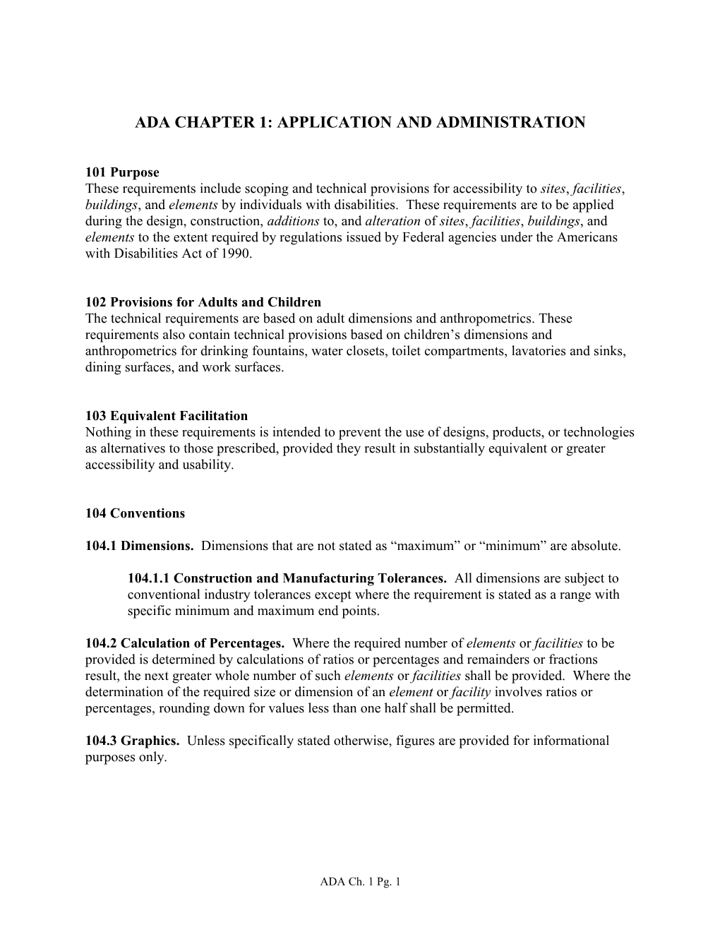 Ada Chapter 1: Application and Administration