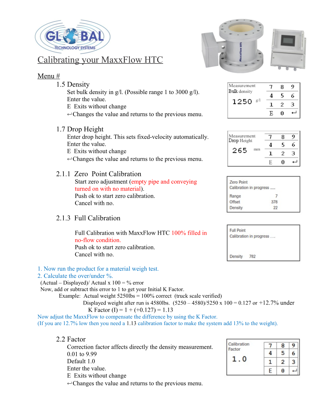 Maxxflow HTC Calibration Guide