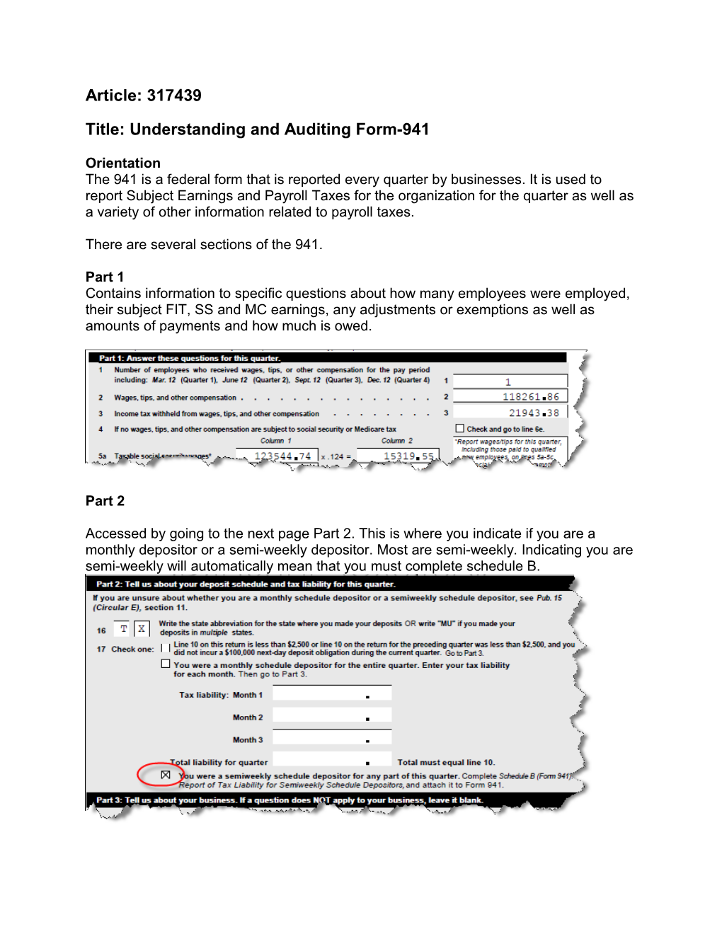 Title: Understanding and Auditing Form-941