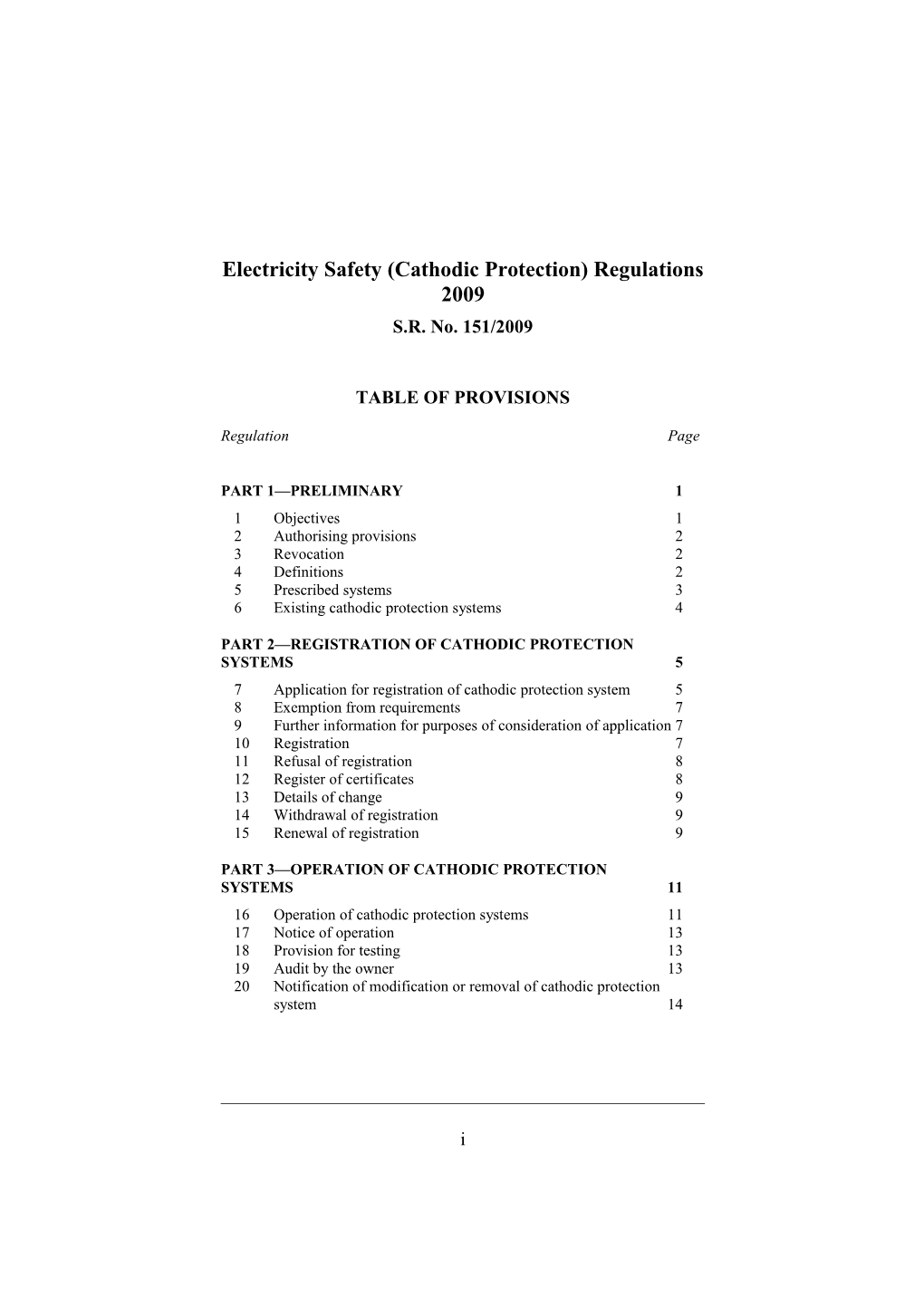 Electricity Safety (Cathodic Protection) Regulations 2009