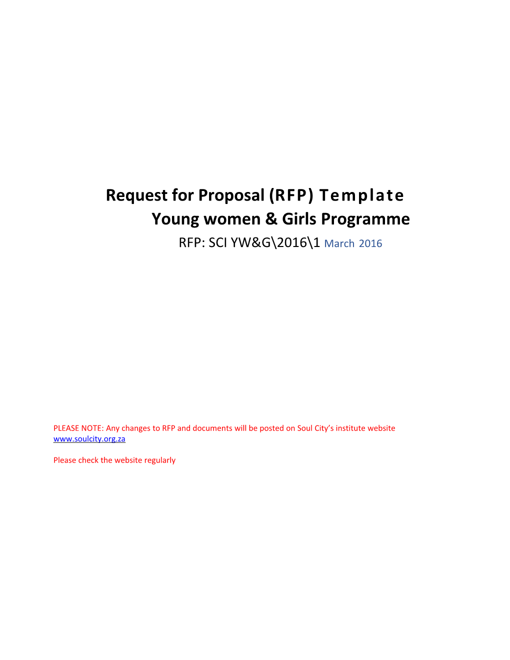 Request for Proposal (RFP)Template Young Women & Girlsprogramme