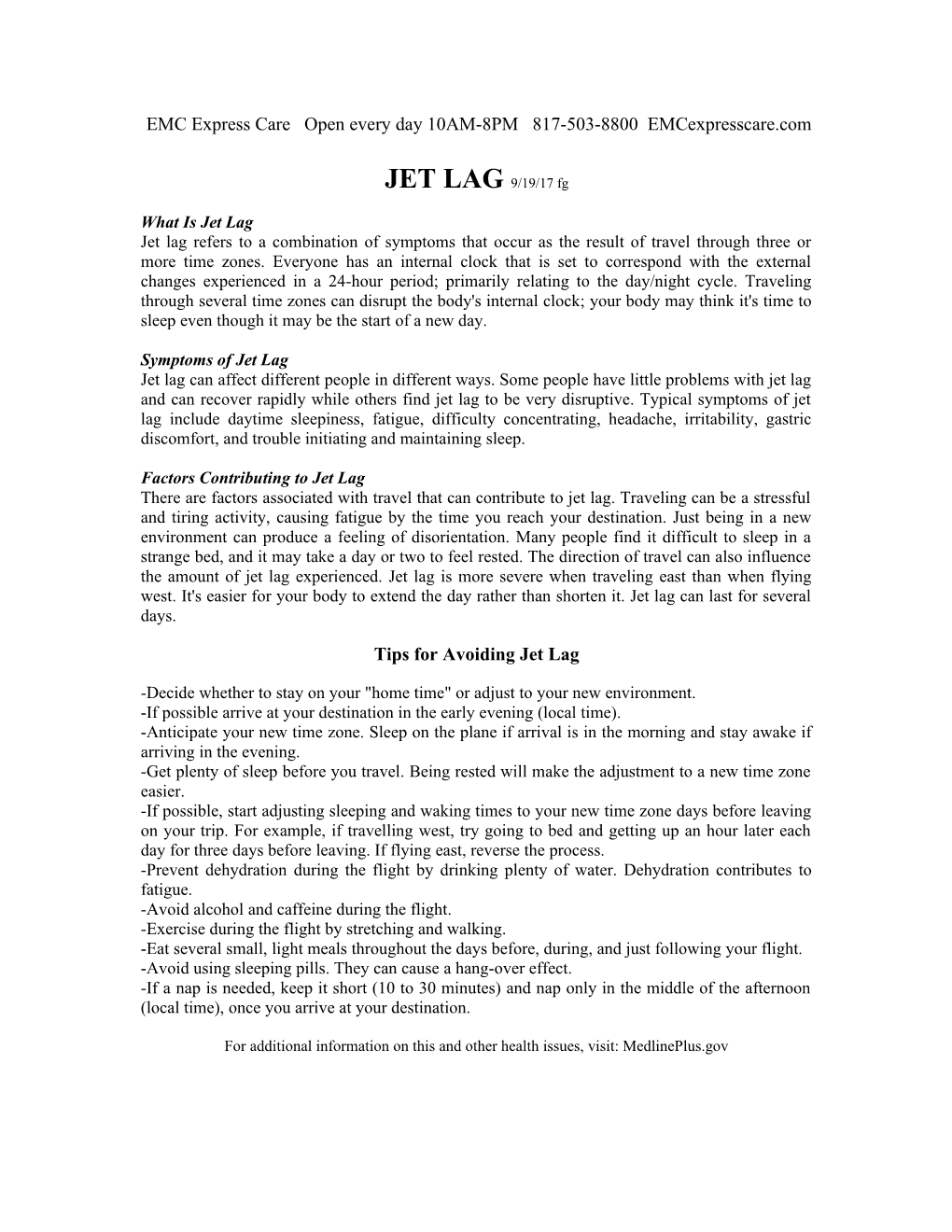 Practical Tips for Avoiding Jet Lag