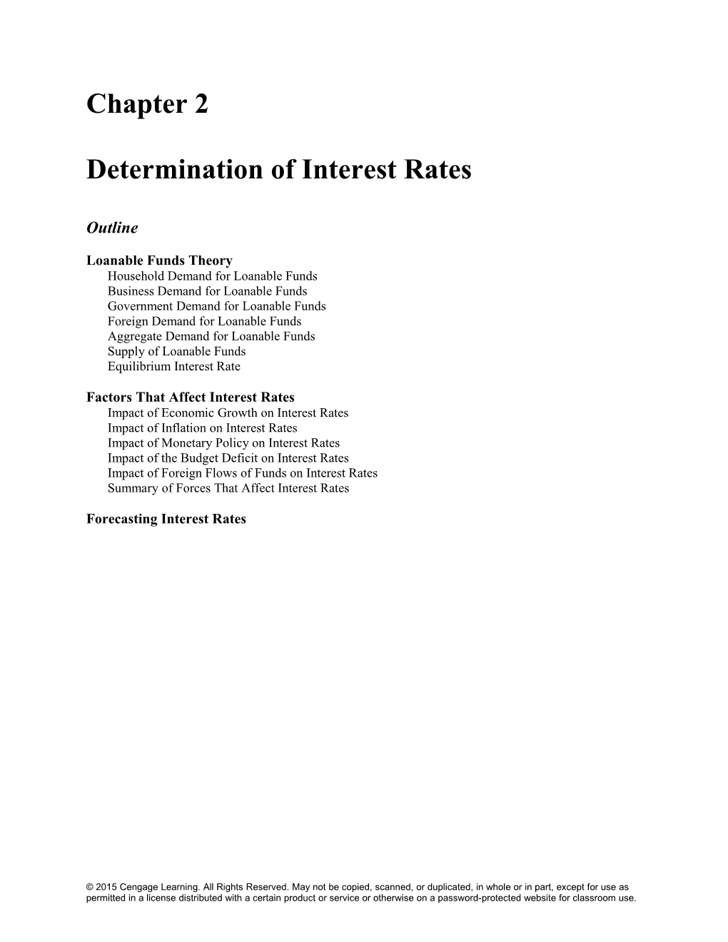Determination of Interest Rates