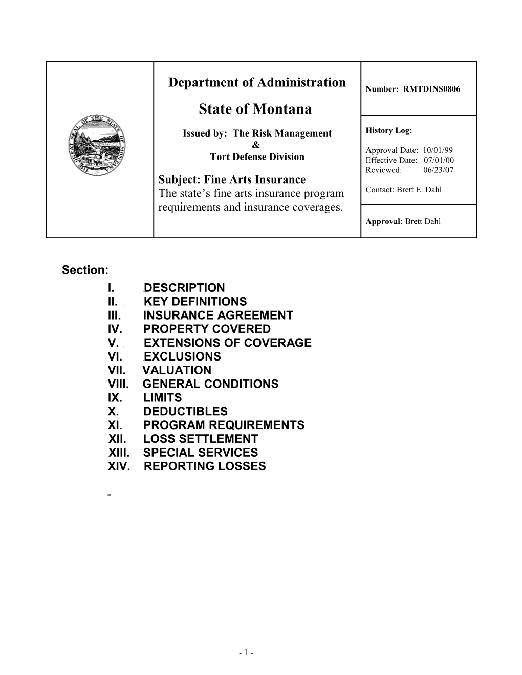 Property Manual Index (Policyh1)