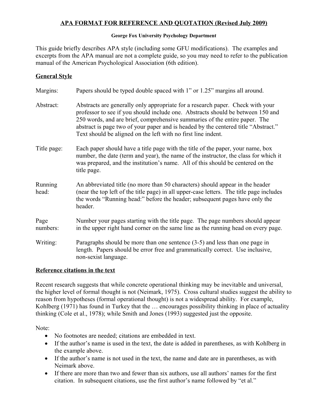 Apa Format for Reference and Quotation