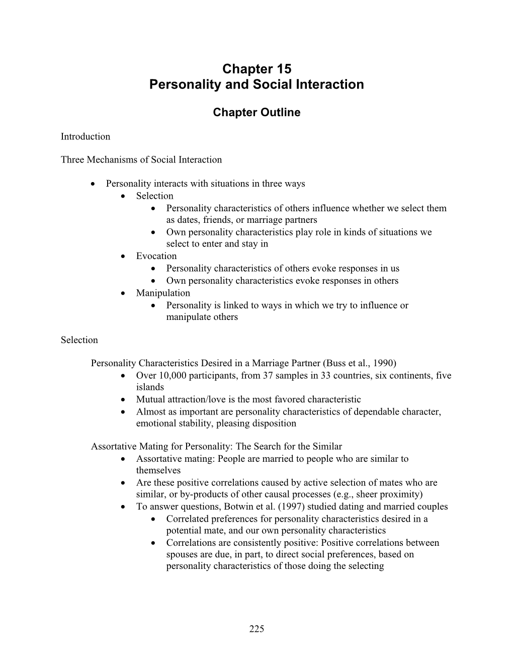 Personality and Social Interaction