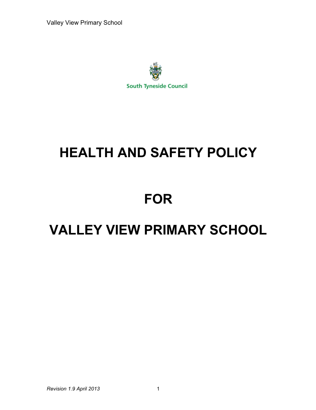 Model H&S Policy for Schools