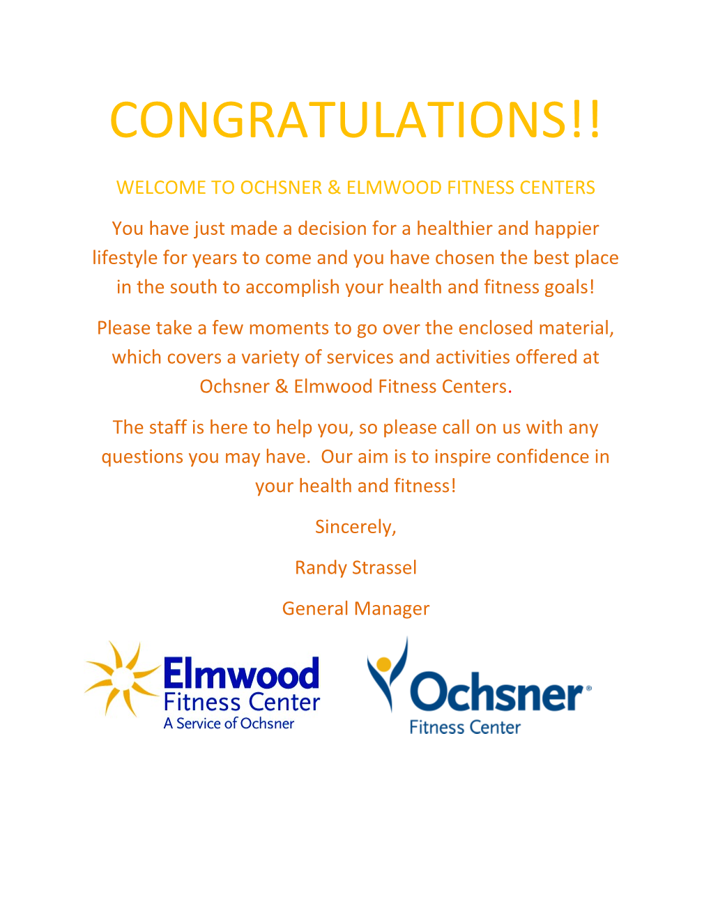 Welcome to Ochsner & Elmwood Fitness Centers