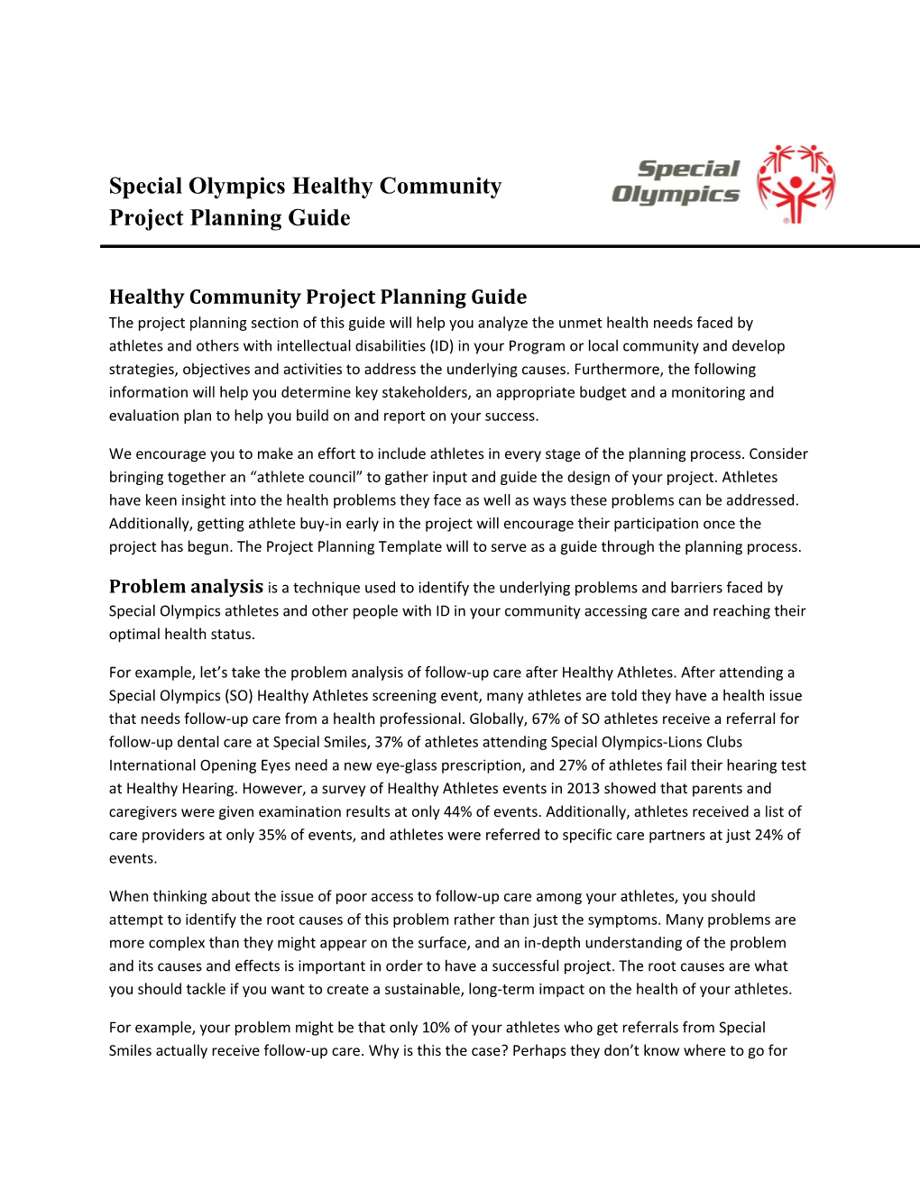 Healthy Community Project Planning Guide