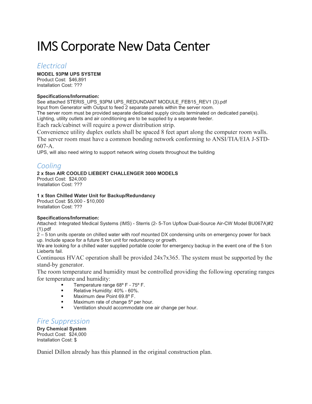 IMS Corporate New Data Center