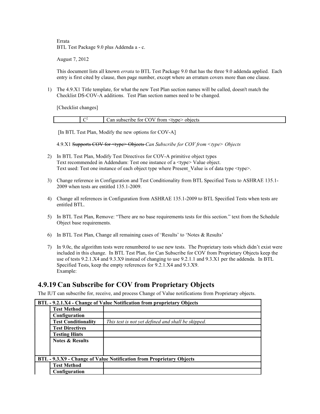 BTL Test Package 9.0 Plus Addenda a - C