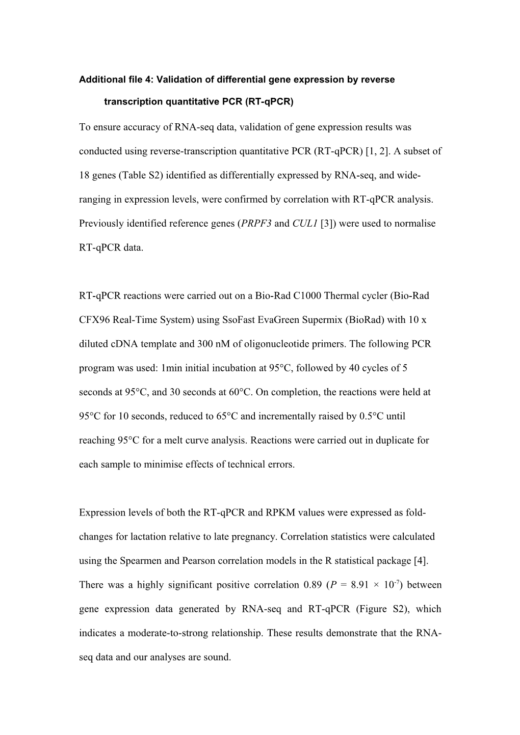 Additional File 4: Validation of Differential Gene Expression by Reverse Transcription