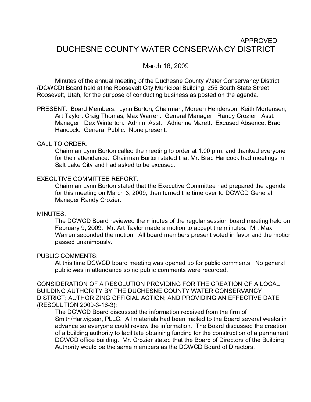 Duchesne County Water Conservancy District