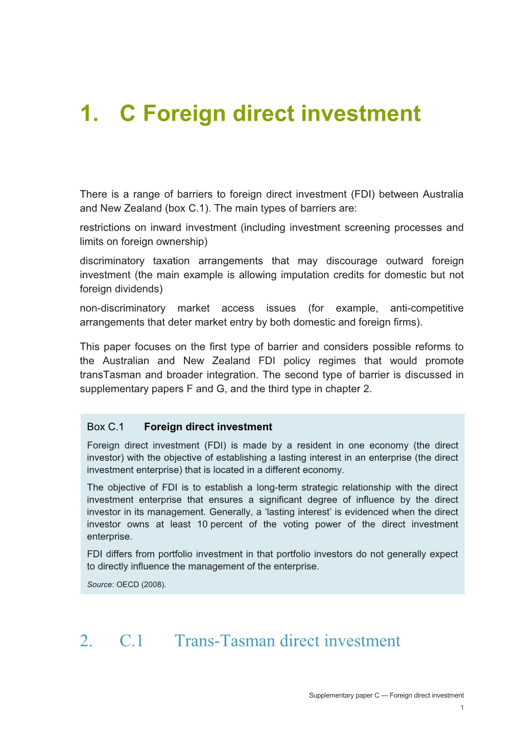 Barriers to Foreign Investment