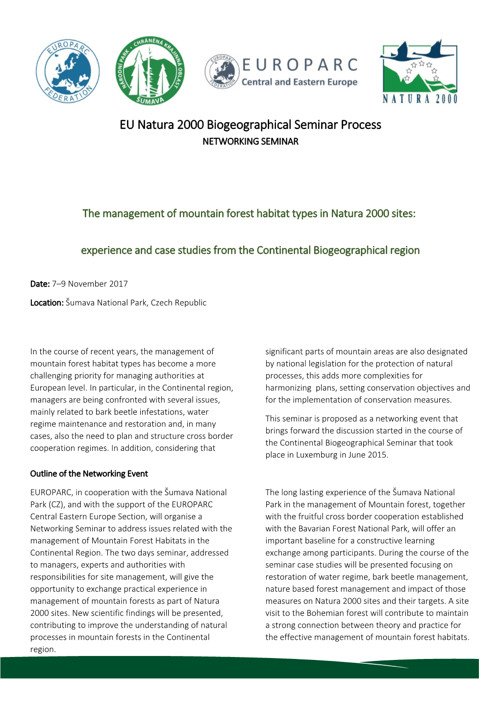 EU Natura 2000 Biogeographical Seminar Process