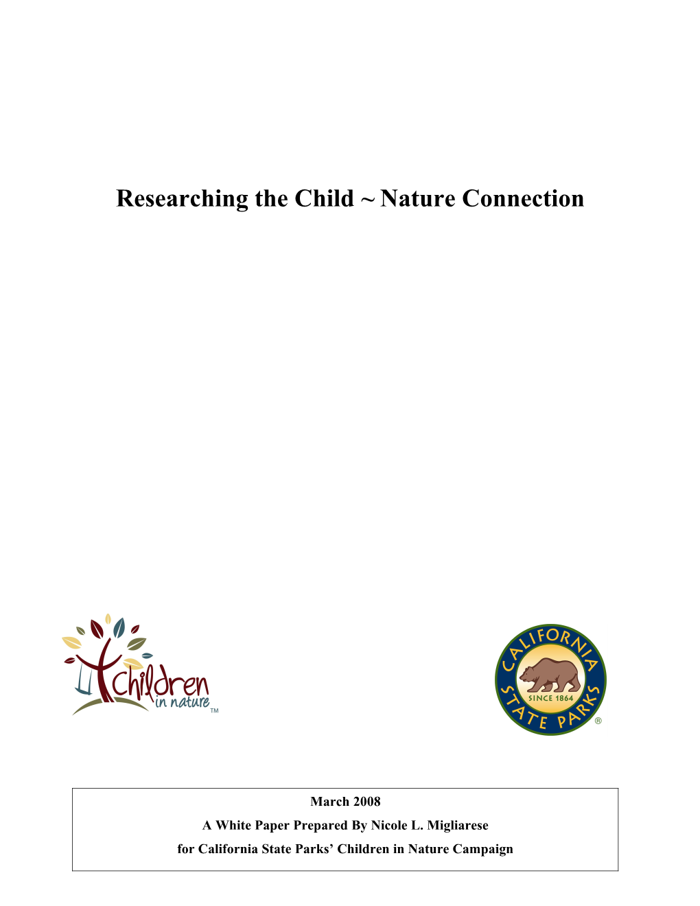 Researching the Child Nature Connection