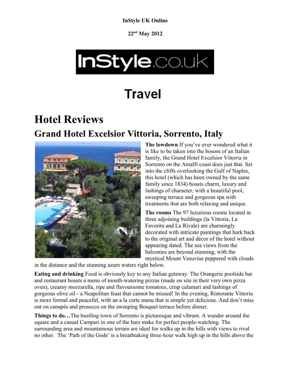 Grand Hotel Excelsior Vittoria, Sorrento, Italy