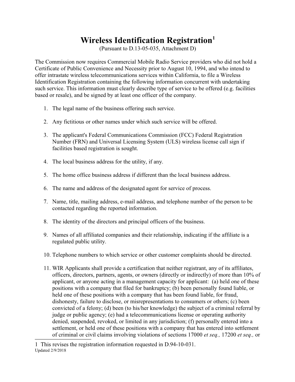 Wireless Identification Registration 1