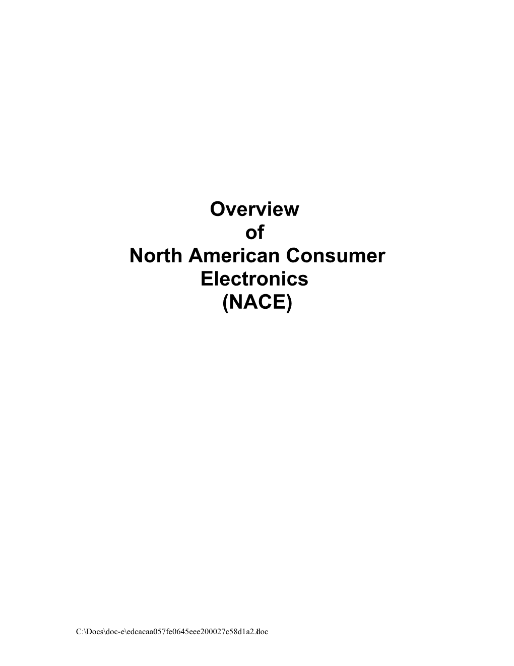 North American Consumer Electronics