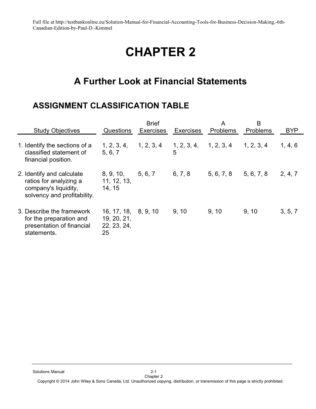Chapter 2: a Further Look at Financial Statements