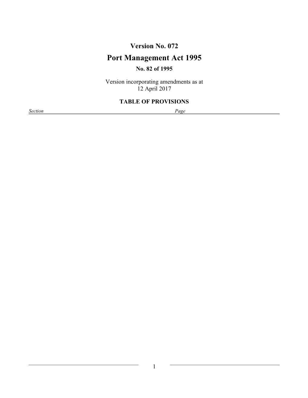 Port Management Act 1995