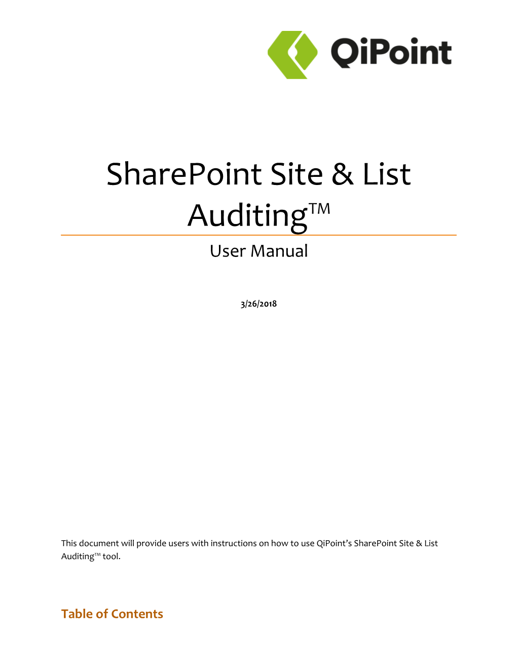 Sharepoint Site & List Auditing