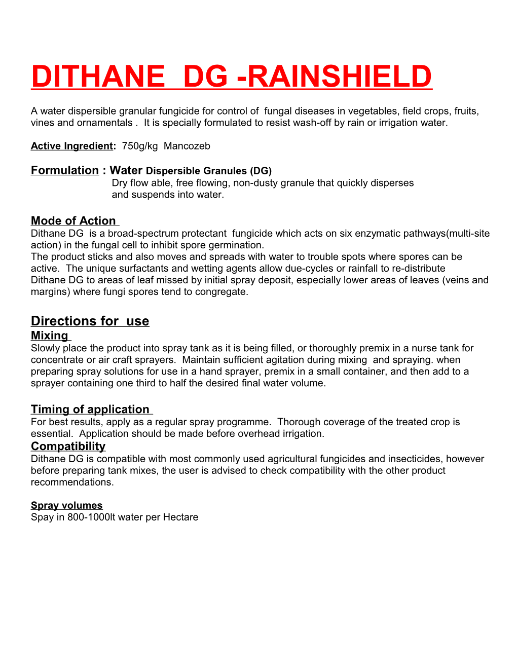 Dithane Dg (Rainshield)