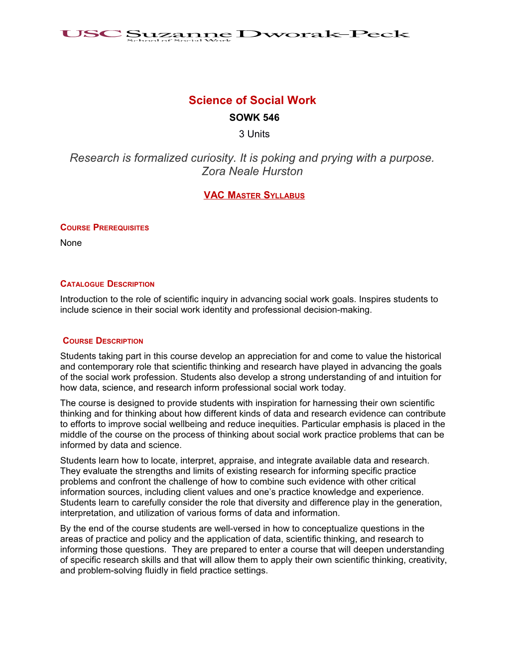 Scienceof Social Work